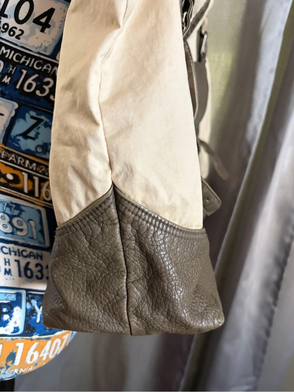 Converse Brown Tote Shoulder Purse Bag - Two-Tone Neutral